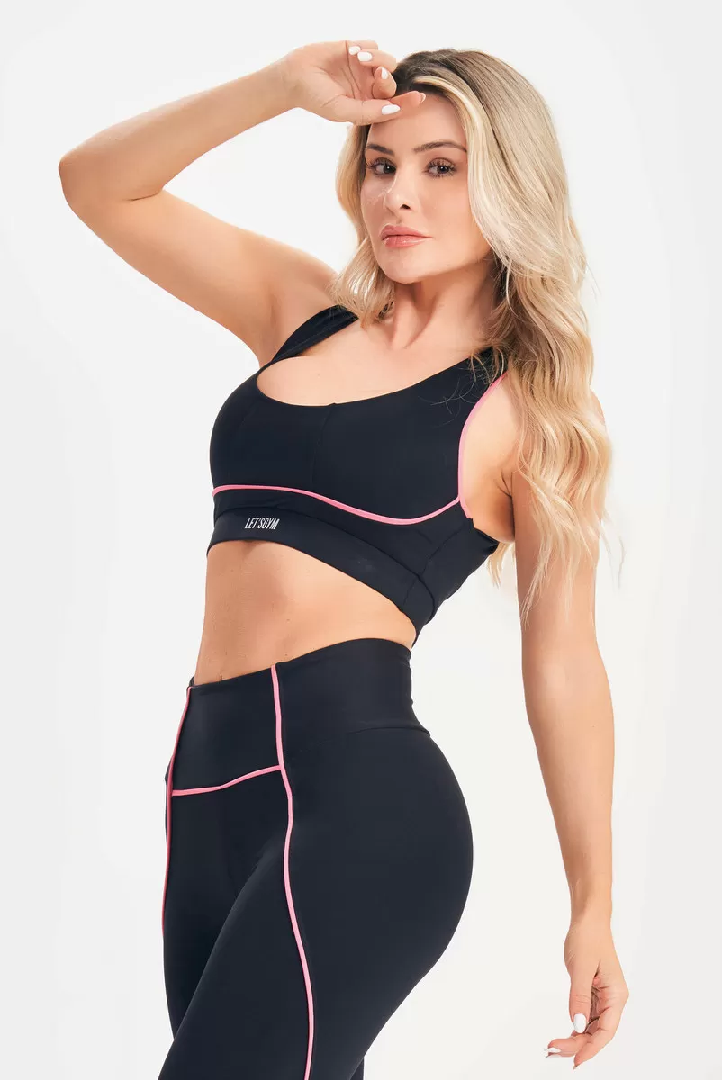 Lets Gym - Black Elastic Top - 2587PT