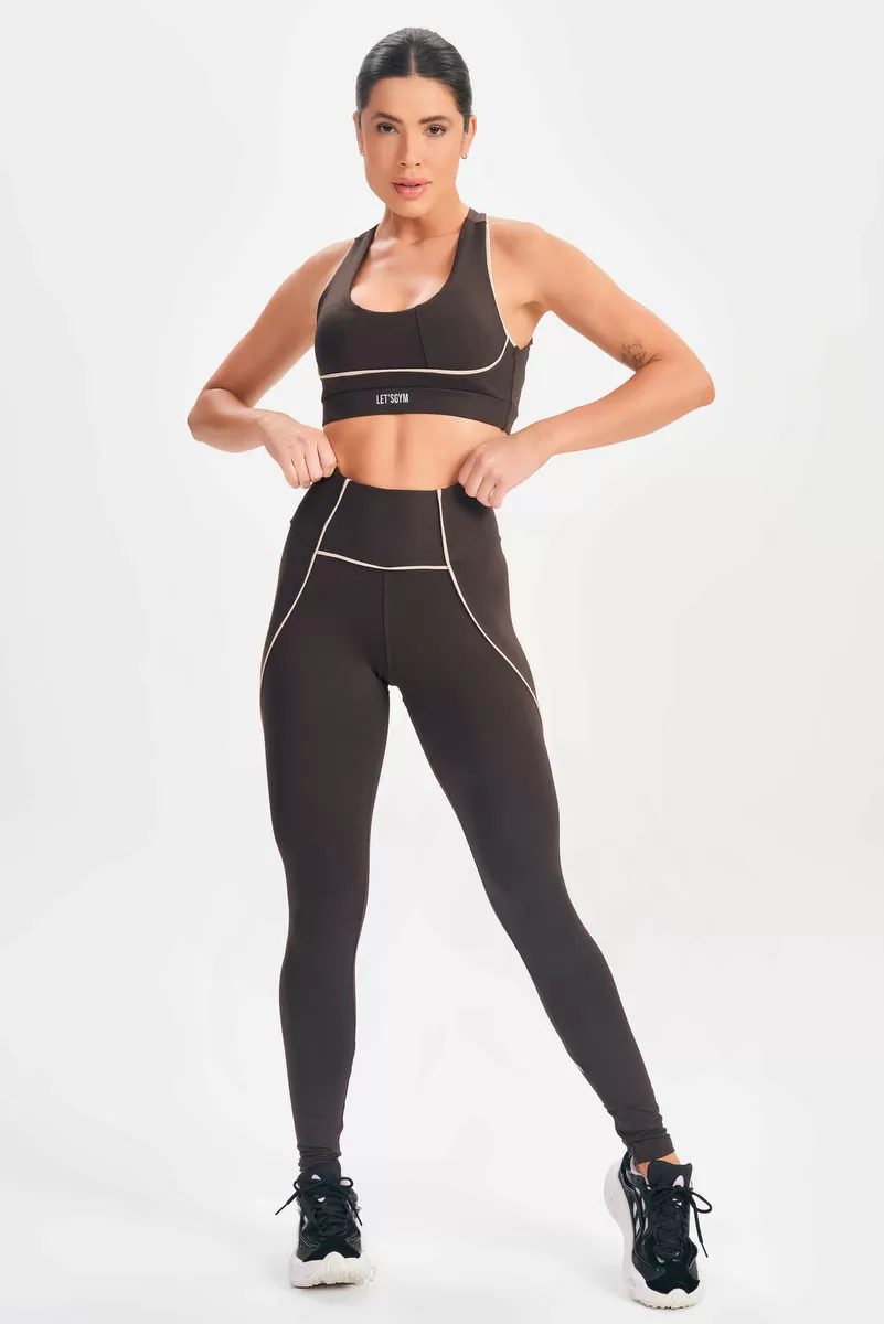 Lets Gym - Legging Elastic Coffee - 2588CF
