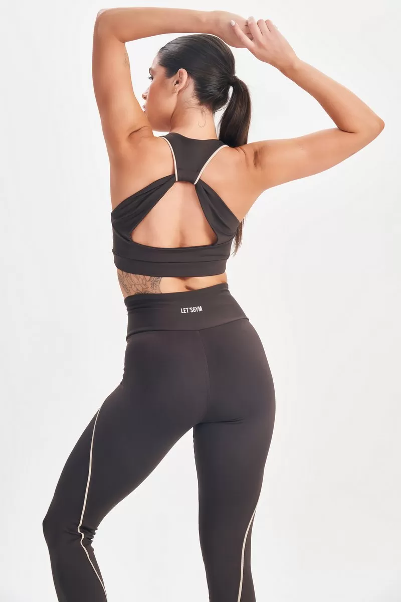 Lets Gym - Legging Elastic Coffee - 2588CF