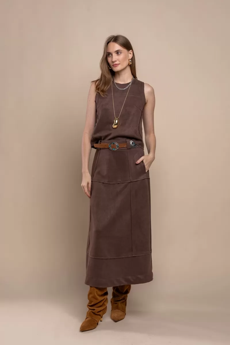 Hidrogênio - CHOCOLATE SUEDE THREAD TANK TOP - 20296032