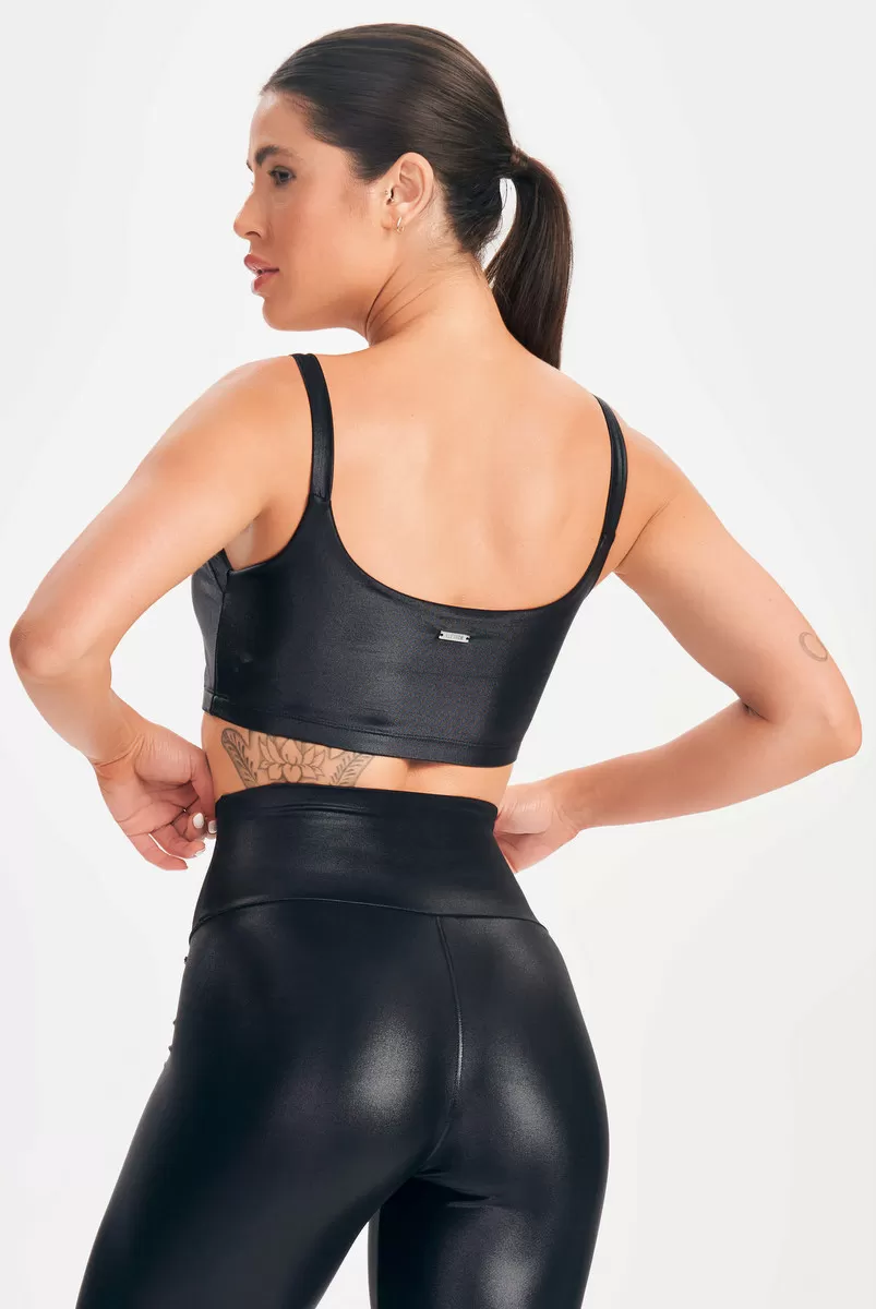 Lets Gym - Top Basic Glow Preto - 2601PT