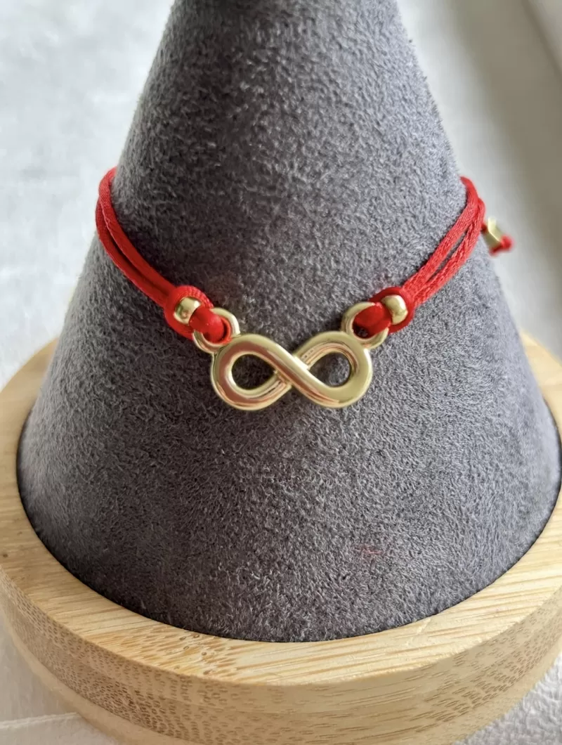 Mikabe - Pulseira Cetim Vermelha Infinito - MK2052