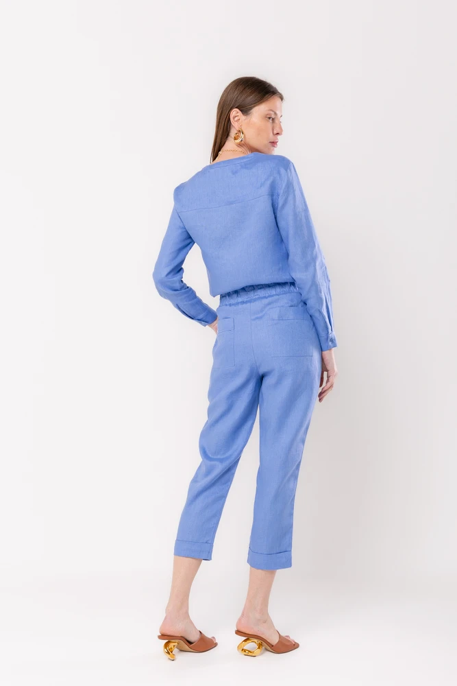 Hidrogênio - CALÇA CENOURA POLIANA LINHO 100% PACIFIC - 19886581