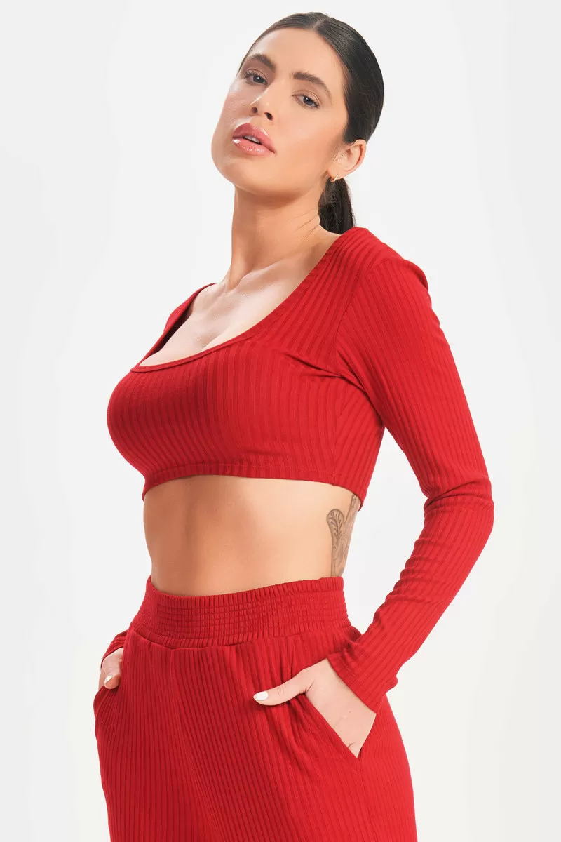 Lets Gym - Cropped Sweetie Marsala - 2630MS