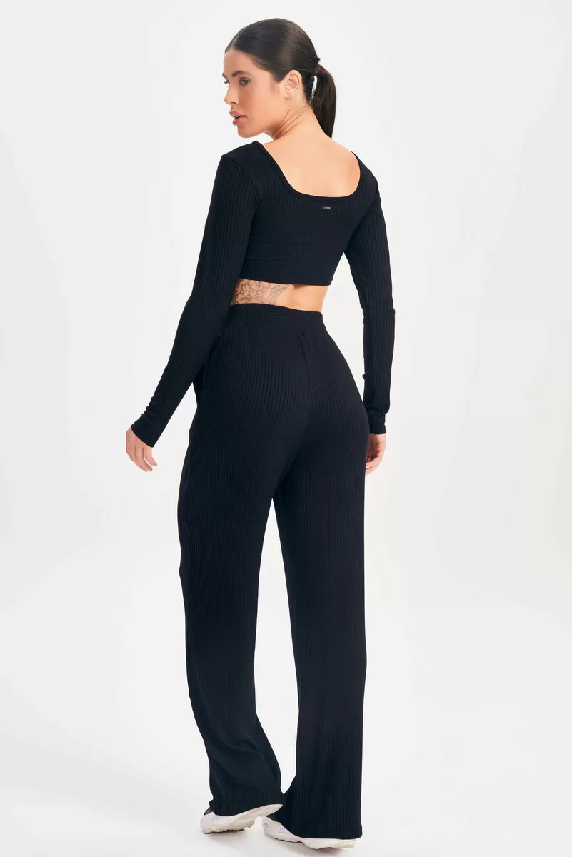 Lets Gym - Black Sweetie Crop Top - 2630PT