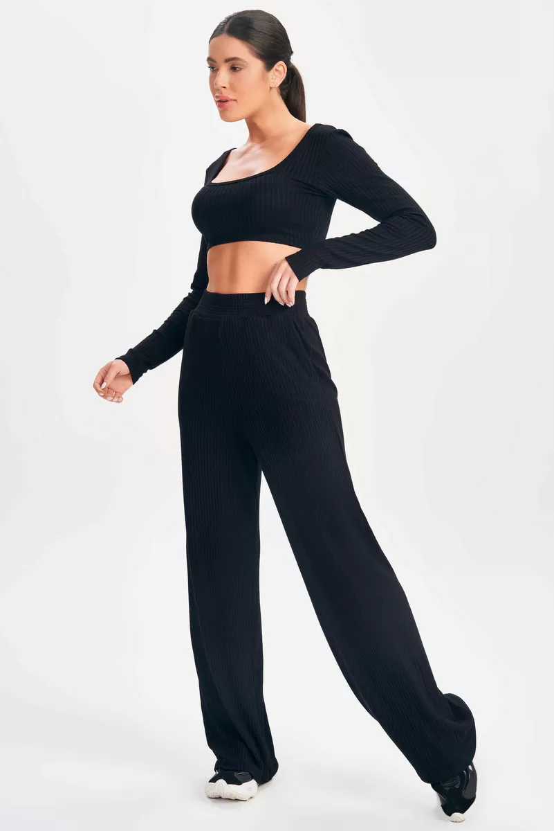 Lets Gym - Black Sweetie Crop Top - 2630PT