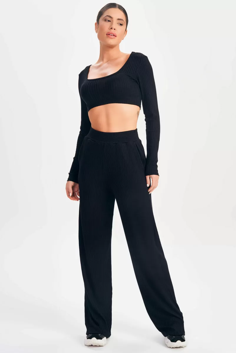 Lets Gym - Black Sweetie Crop Top - 2630PT