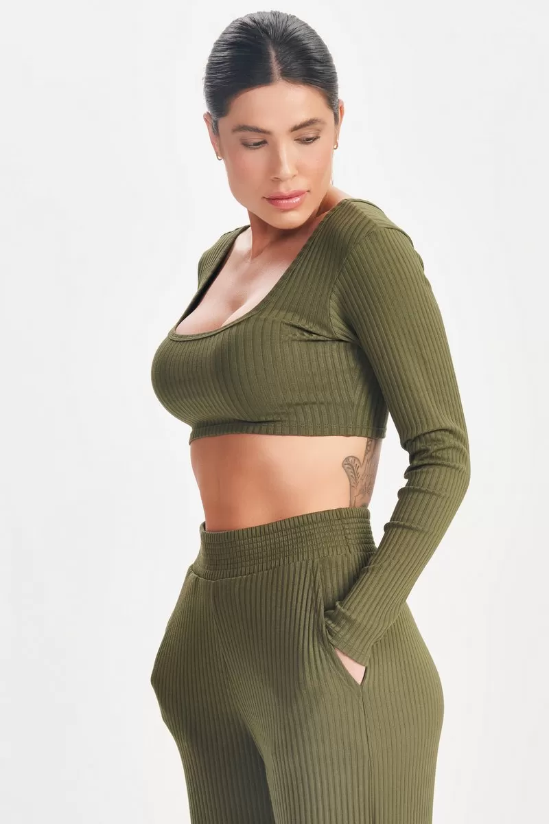 Lets Gym - Green Sweetie Crop Top - 2630VD