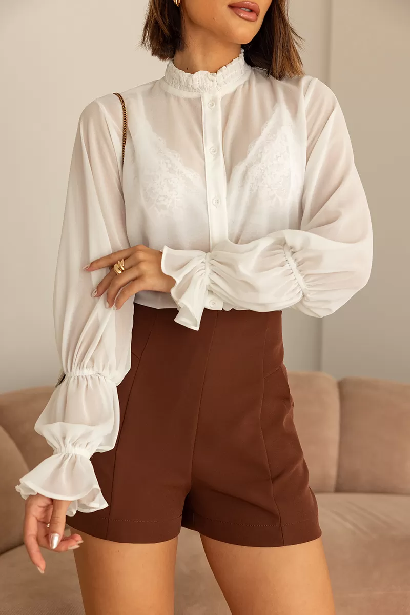 Dot Clothing - Dot Clothing Chiffon Off White Shirt - 2713OFF