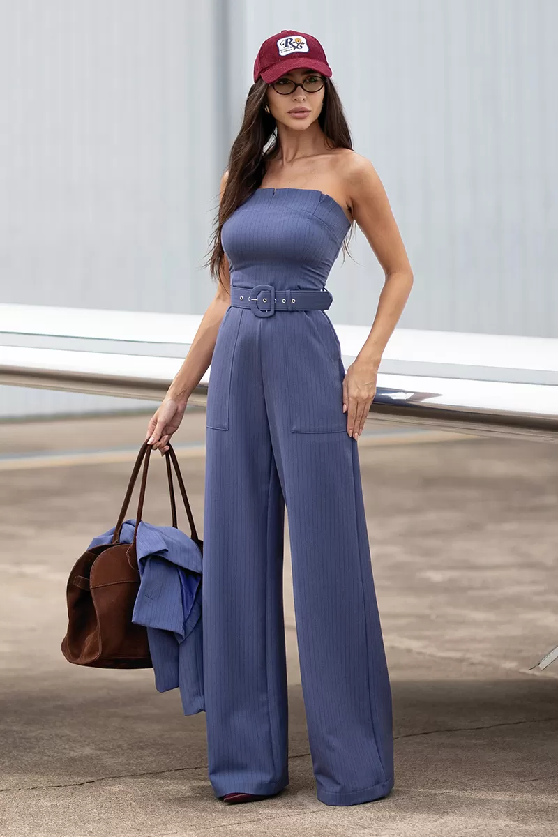 Dot Clothing - Jumpsuit Dot Clothing TQC Blue Pinstripe - 2723AZUL