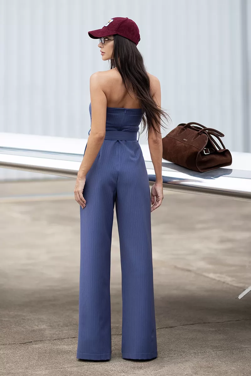 Dot Clothing - Jumpsuit Dot Clothing TQC Blue Pinstripe - 2723AZUL