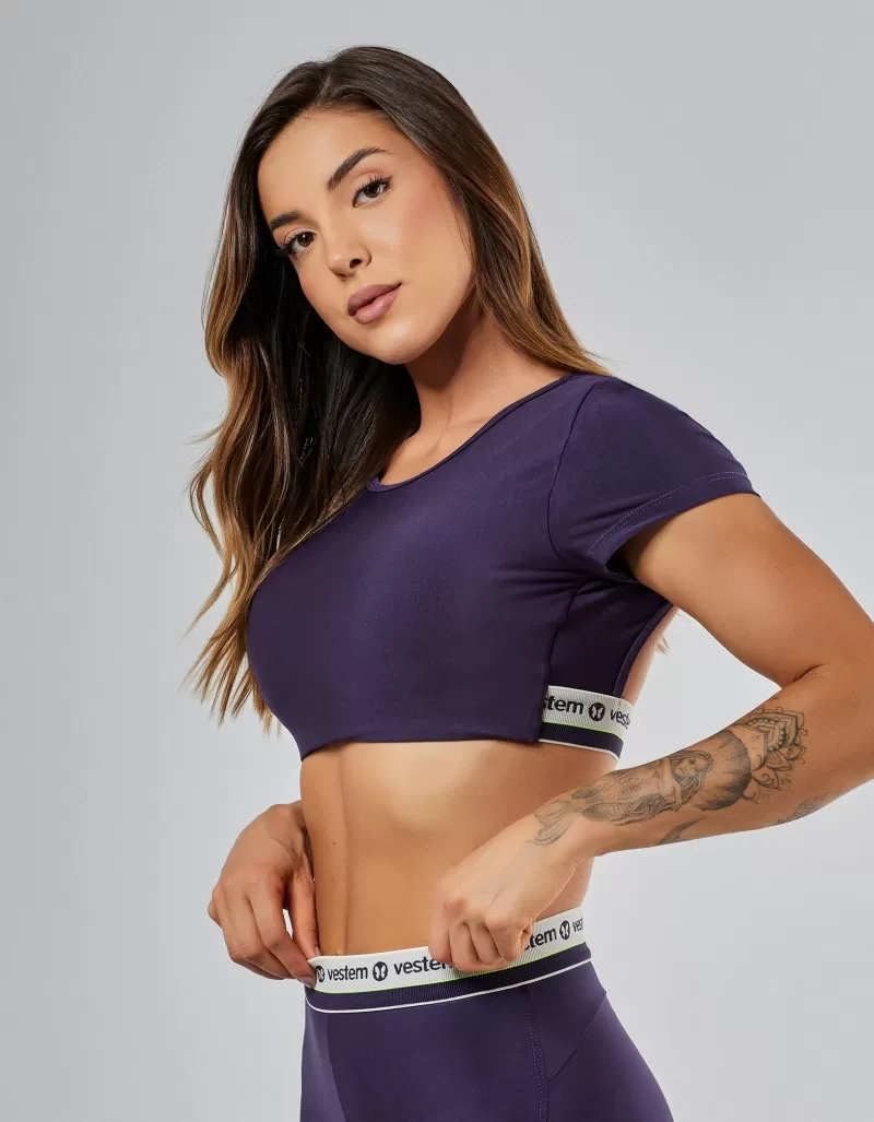 Vestem - Top Manga Curta Gym Roxo Ametista - TOP1241.PE.C0515
