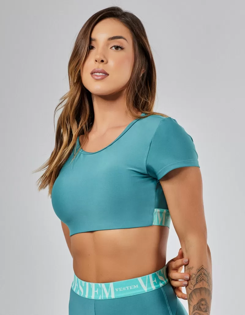 Vestem - Pavao Green Gym Short Sleeve Top - TOP1241.PE.C0553