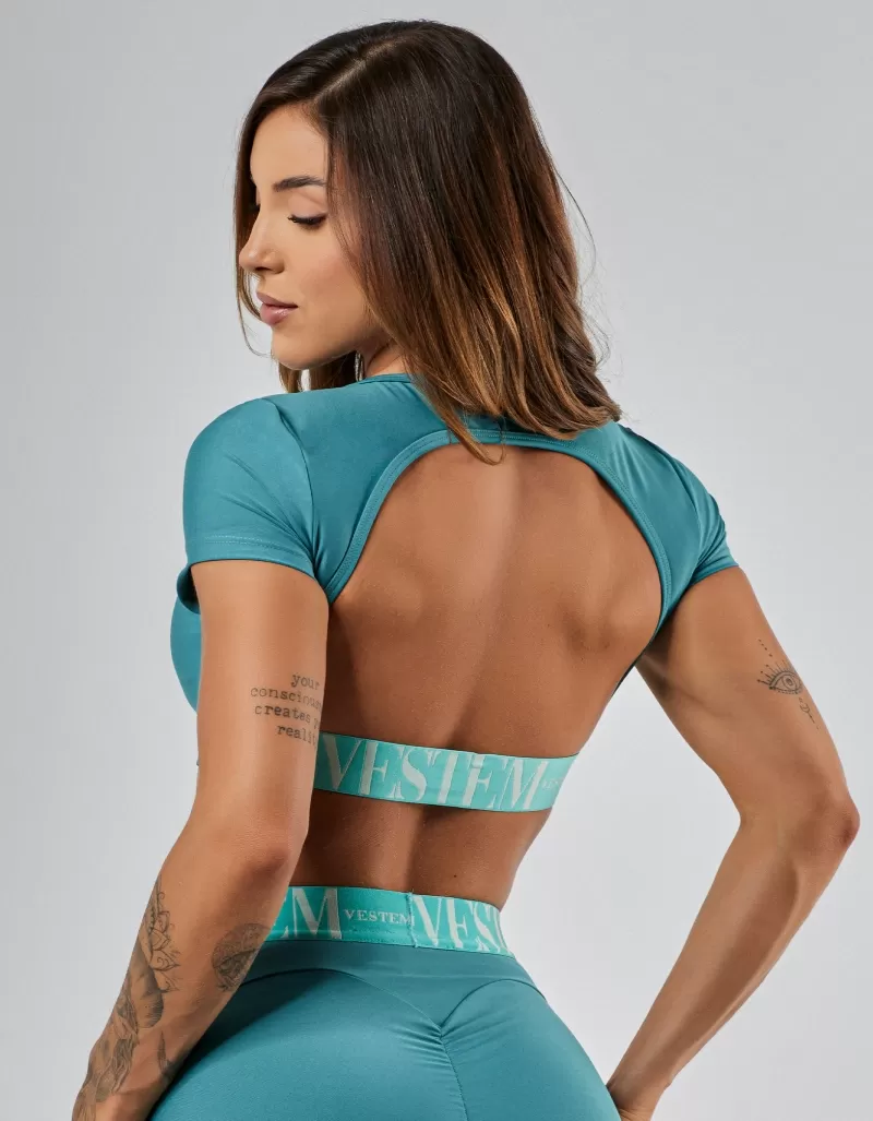 Vestem - Pavao Green Gym Short Sleeve Top - TOP1241.PE.C0553