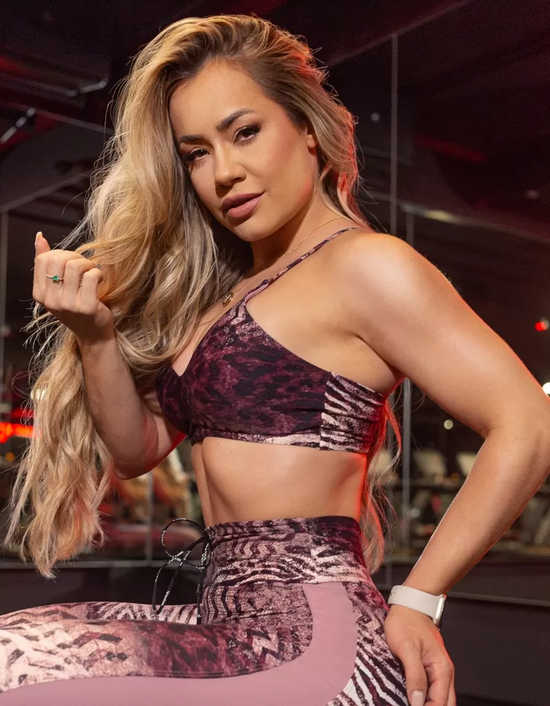 Vestem - Top Leve Sustentação Ju Wild Animal Preto e Satin - TOP1257.PE.E1365