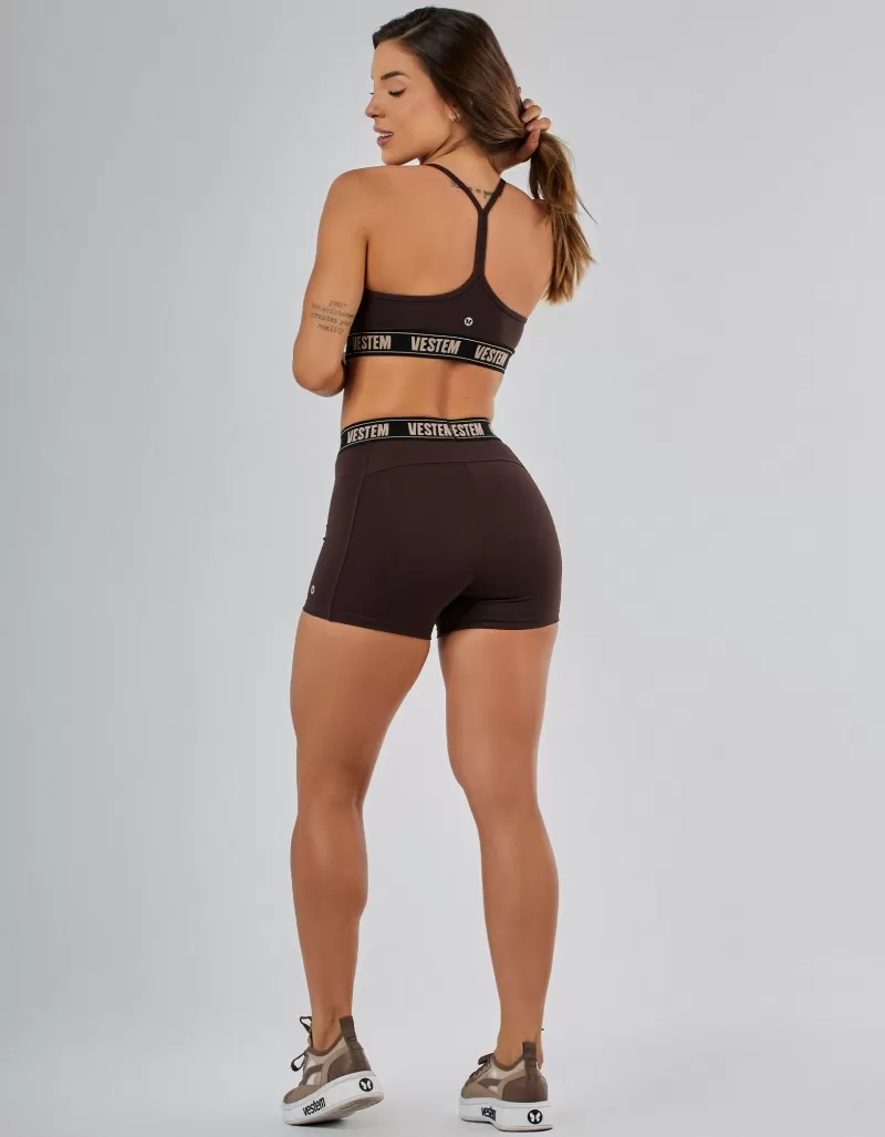 Vestem - Shorts Zircônia Marrom Coffee - SH491.PE.C0601