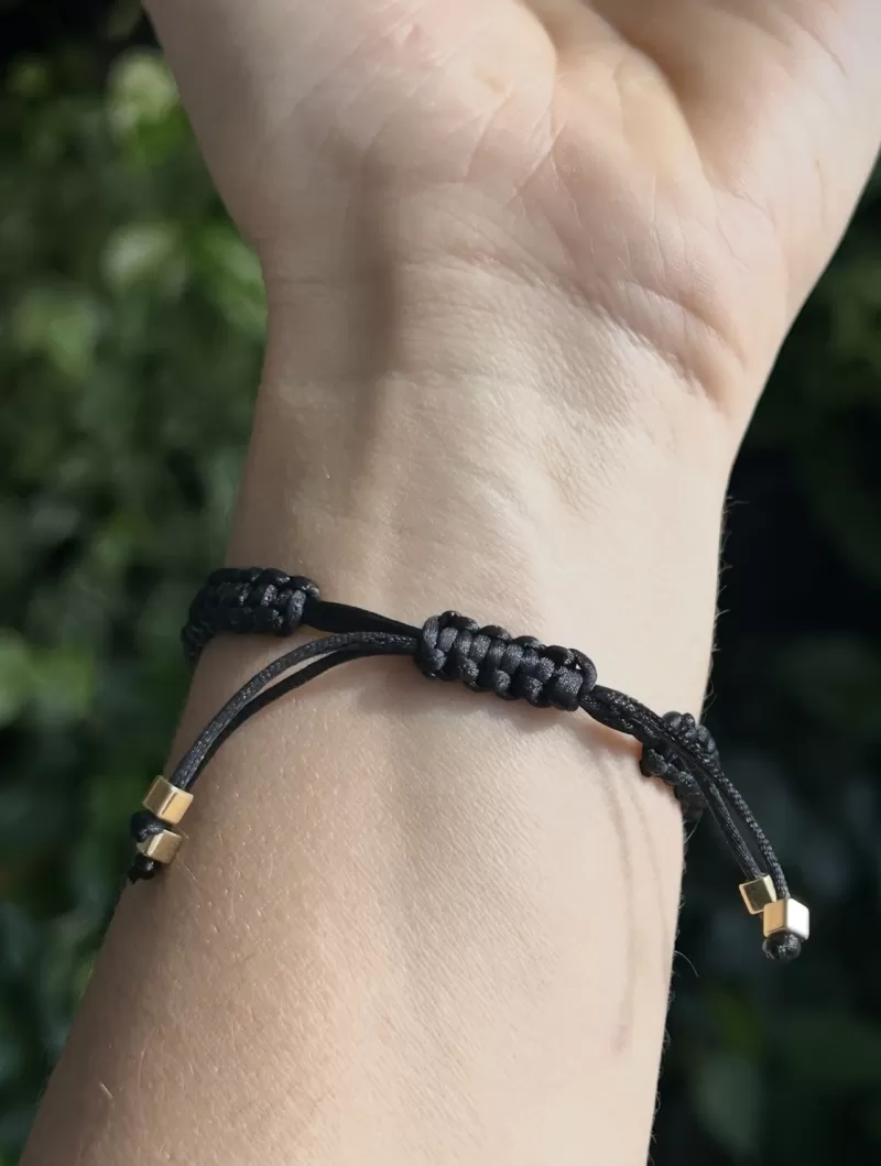 Mikabe - Pulseira Lacre Macrame Preta - MK2057