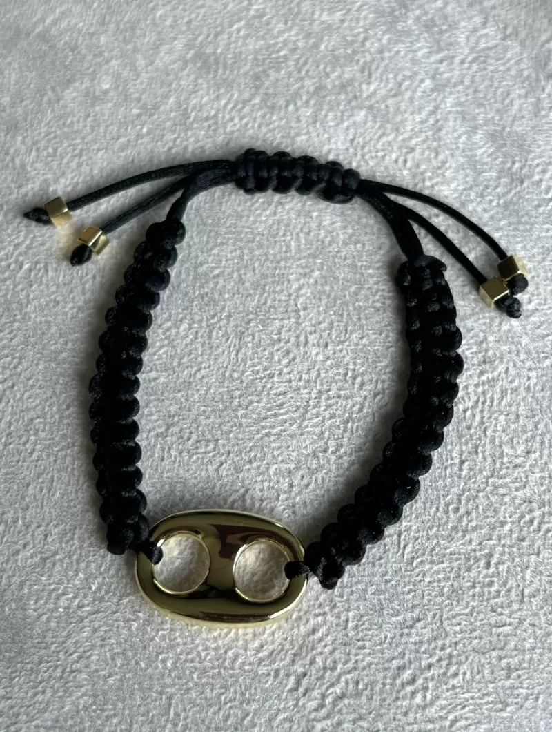 Mikabe - Pulseira Lacre Macrame Preta - MK2057