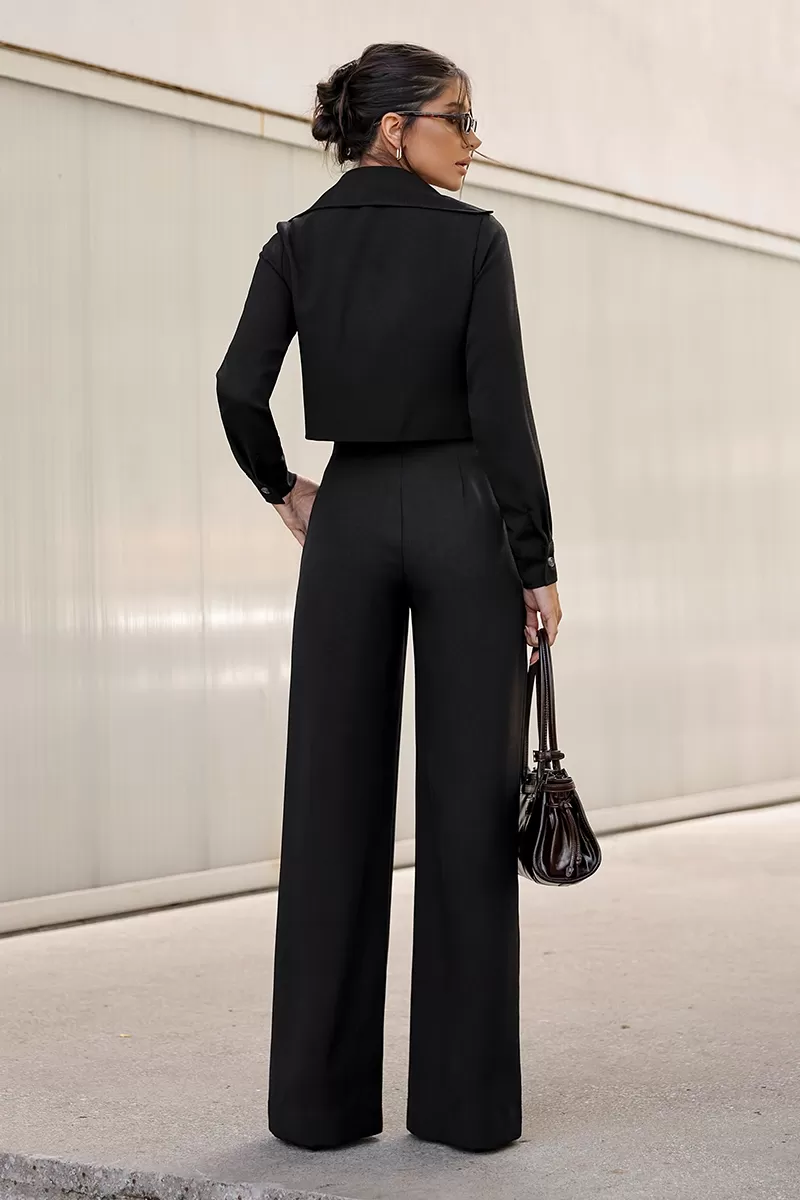 Dot Clothing - Set Dot Clothing Pants Shirt Zipper Black - 2755PRETO