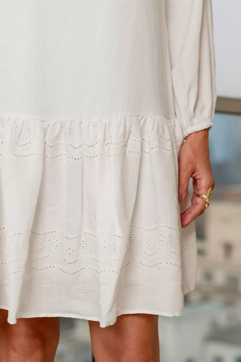 Miss Misses - Vestido Roseli Off White - 54588030