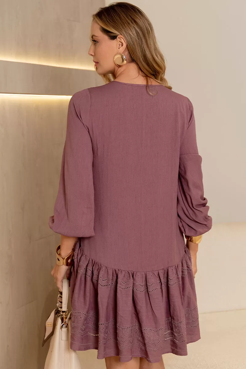 Miss Misses - Vestido Roseli Uva - 54588203