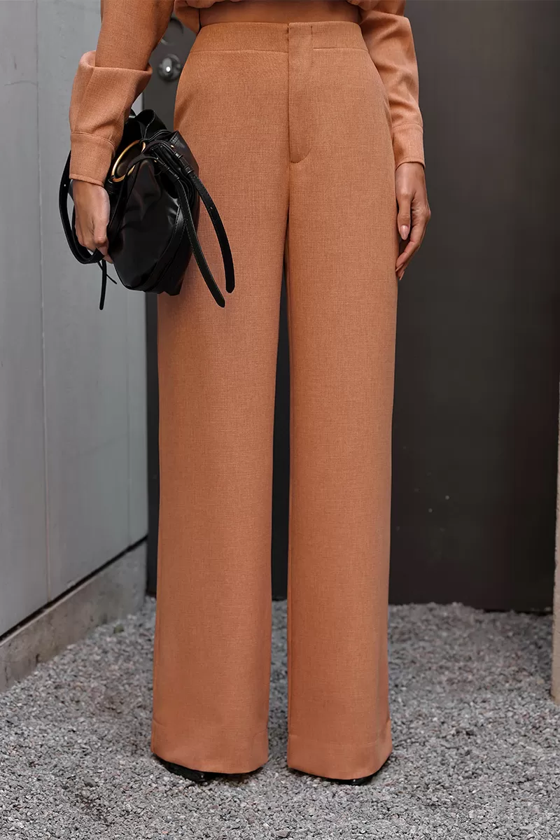 Dot Clothing - Set Dot Clothing Pantalona Shirt Zipper Camel - 2755CAMEL