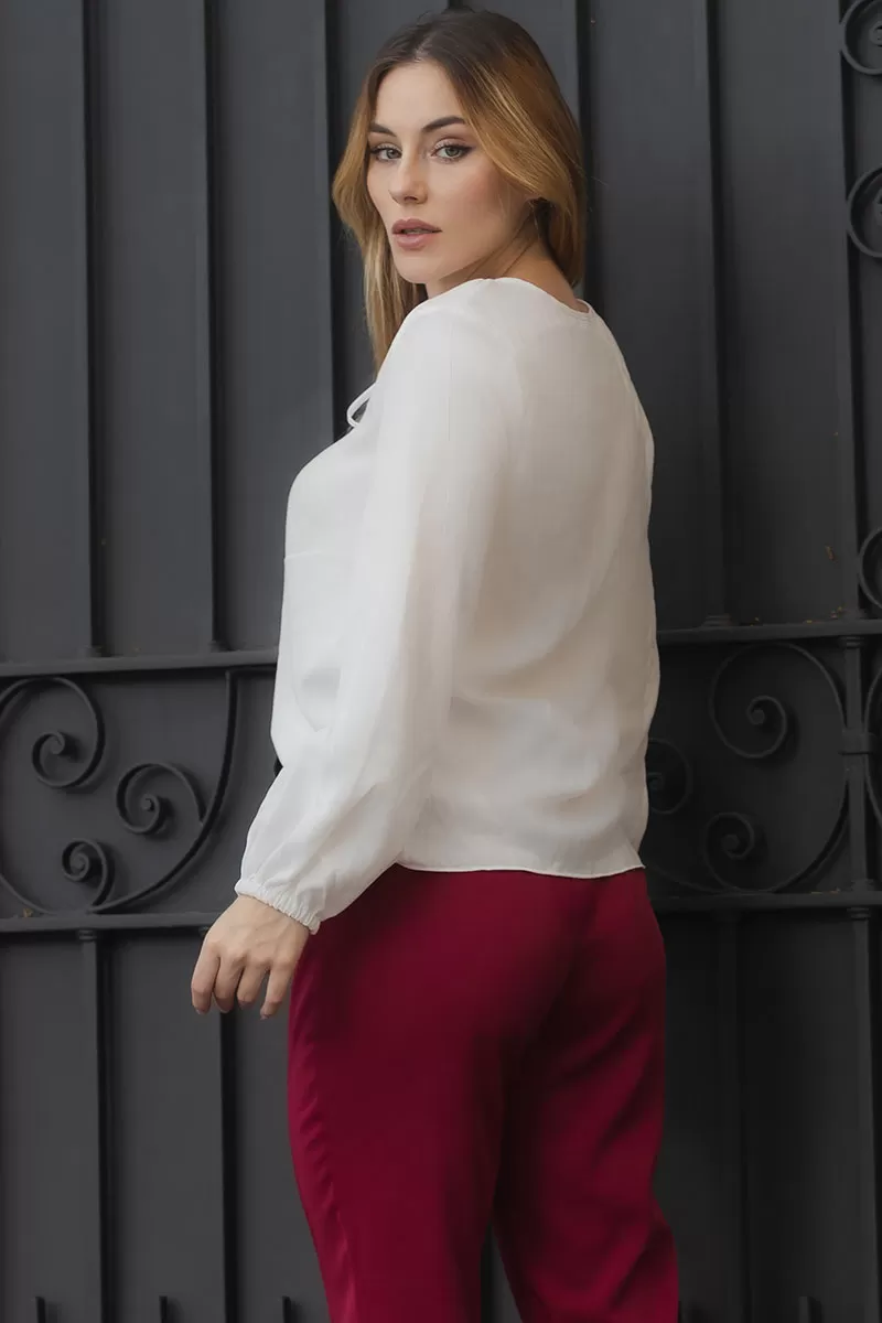 Miss Misses - Elis Long Sleeve Shirt with Off White Toe - 54589030