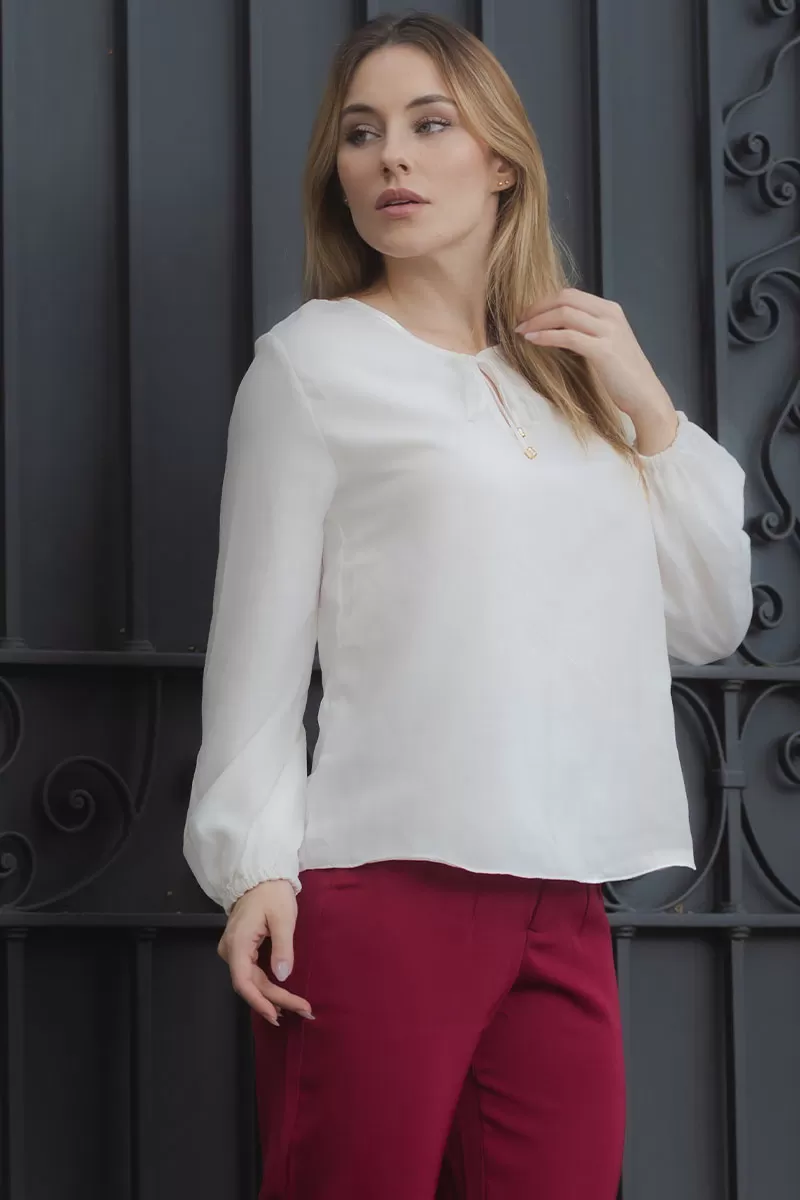 Miss Misses - Elis Long Sleeve Shirt with Off White Toe - 54589030