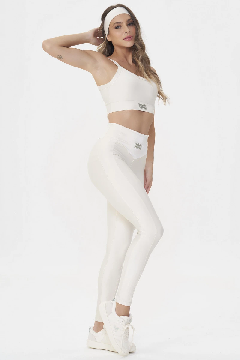 Lets Gym - Bright Off White Leggings - 2142BOFW