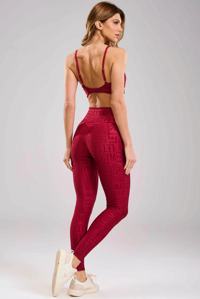 Lets Gym - Top Velvet Name Marsala - 2627MS