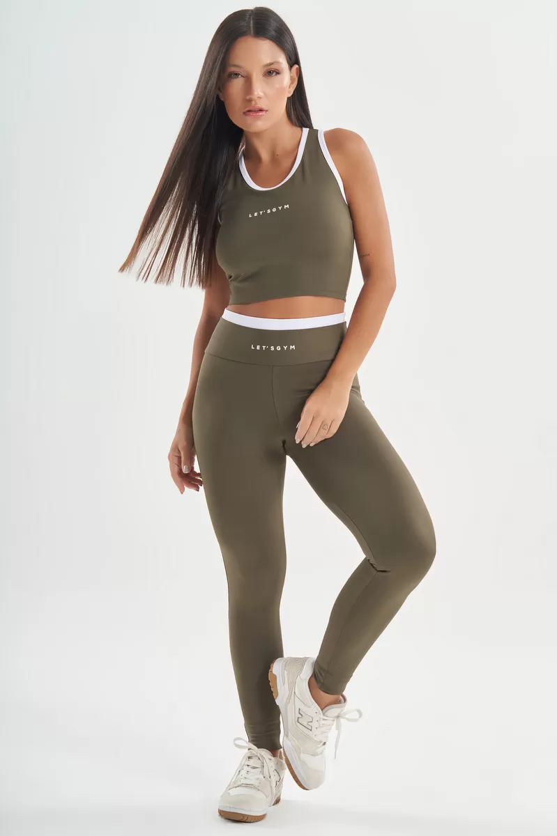 Lets Gym - Military Green Gtankful Leggings - 2725VDM