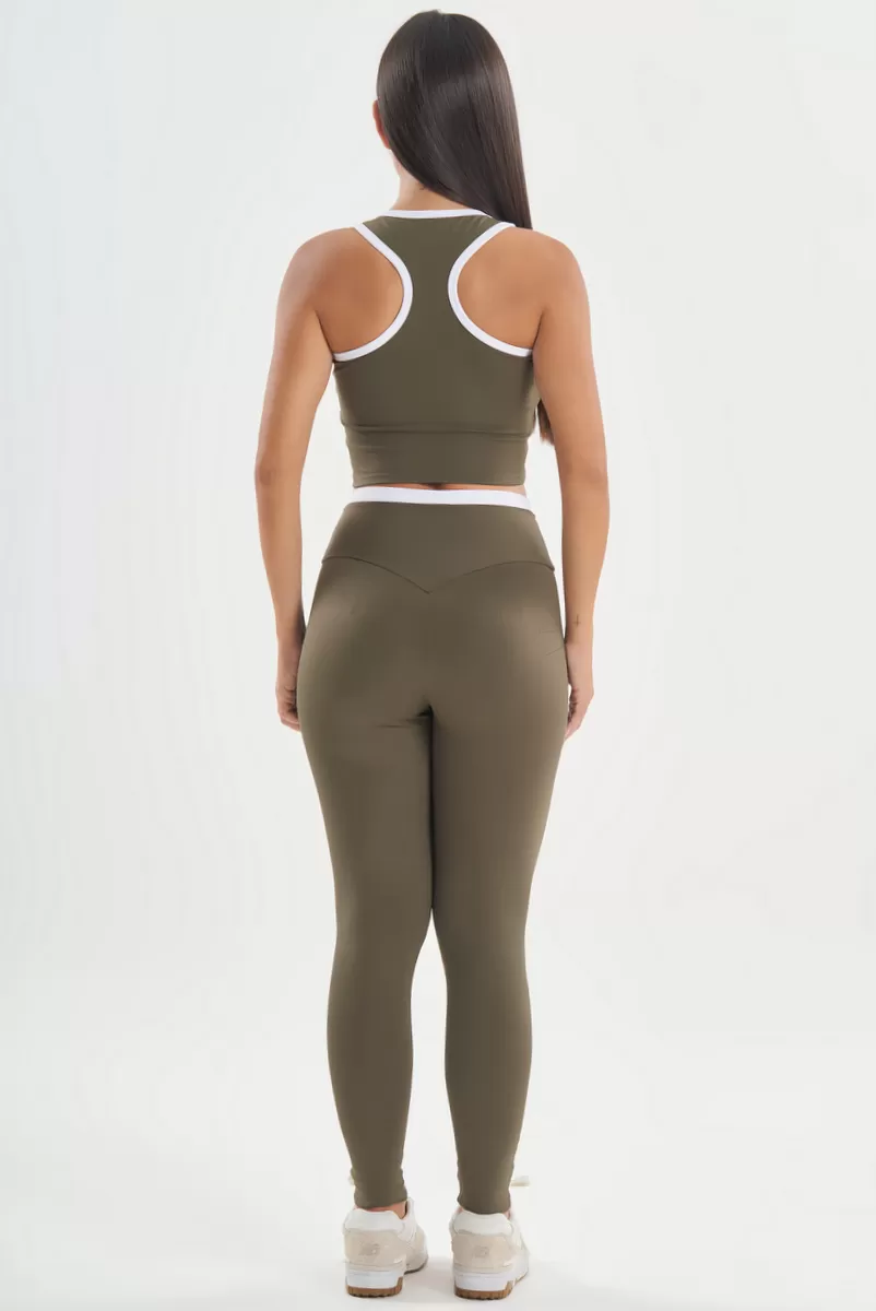 Lets Gym - Military Green Gtankful Leggings - 2725VDM