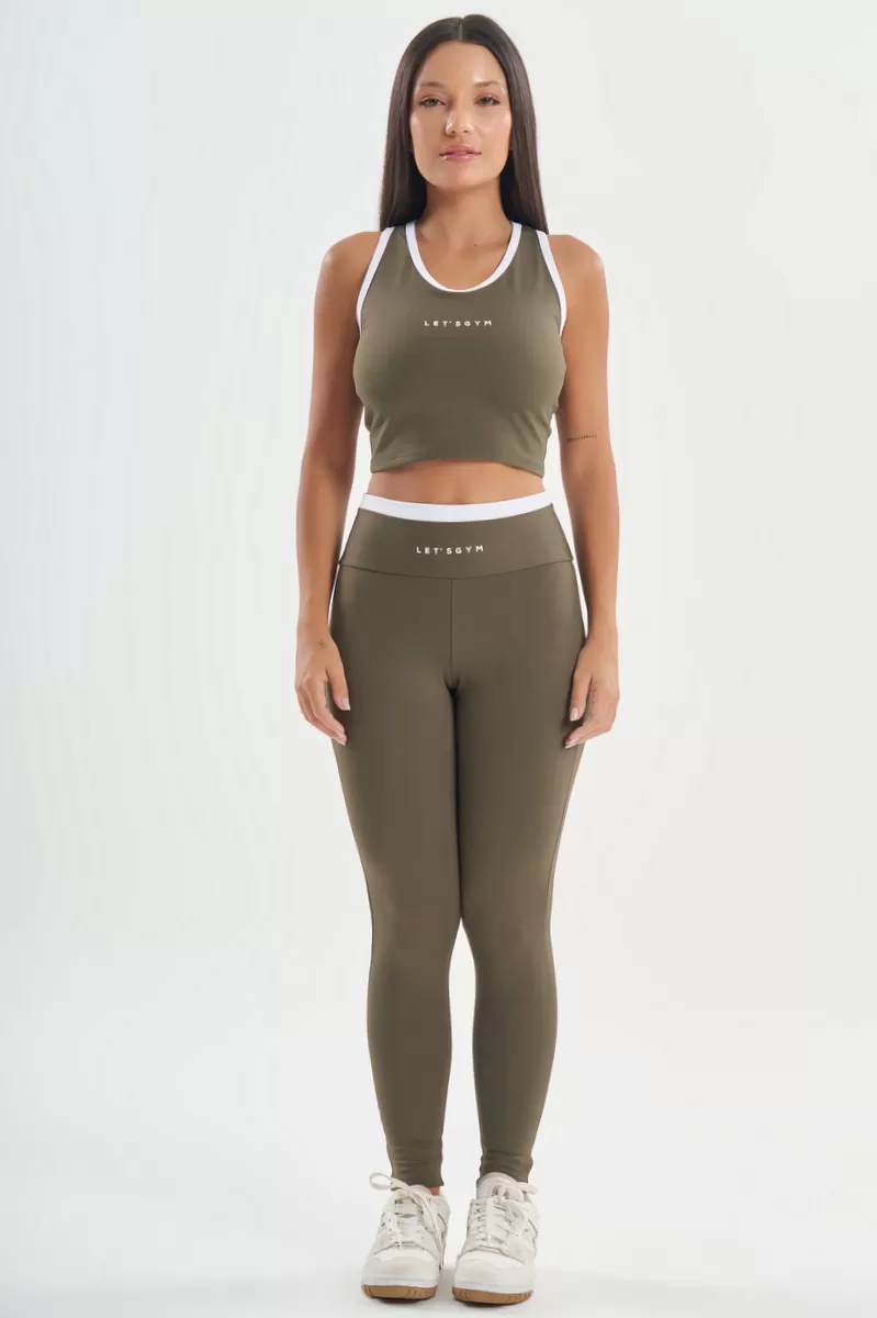 Lets Gym - Military Green Gtankful Leggings - 2725VDM