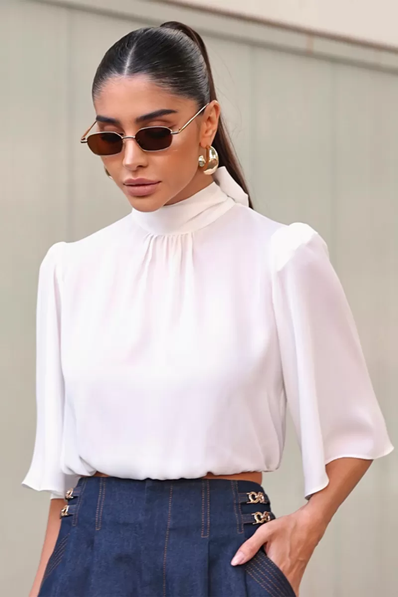 Dot Clothing - Shirt Dot Clothing Elastic Hem Offwhite - 2762OFF