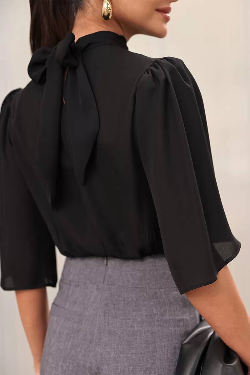 Dot Clothing - Shirt Dot Clothing Black Elastic Hem - 2762PRETO