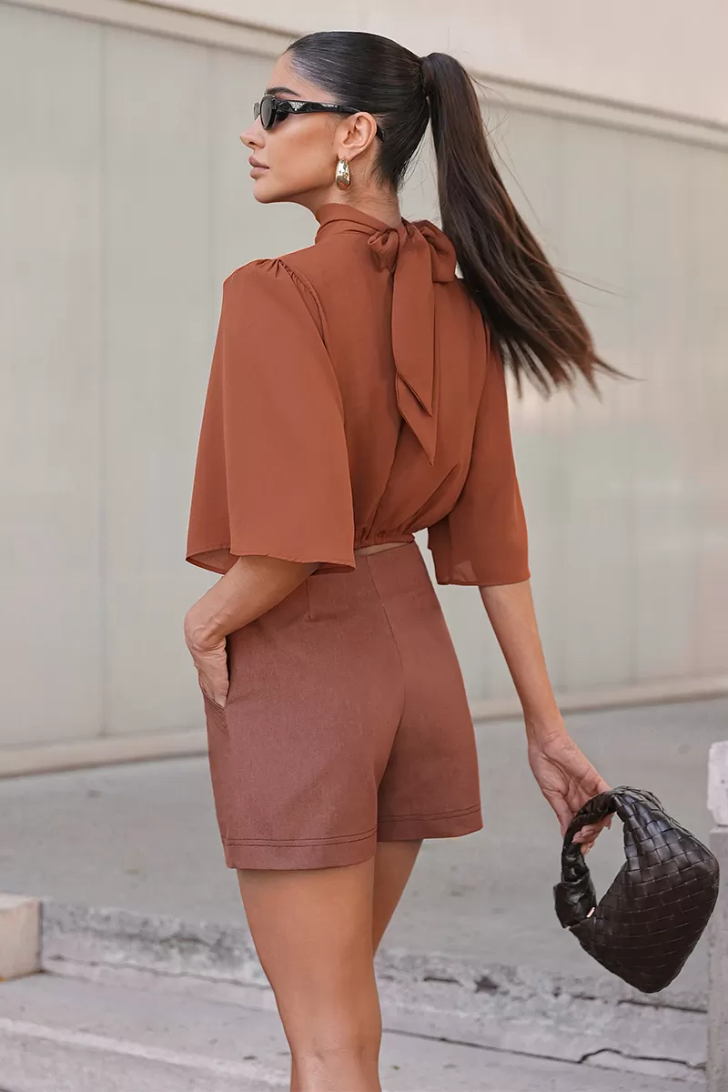 Dot Clothing - Shirt Dot Clothing Elastic Hem Almond - 2762BEGE