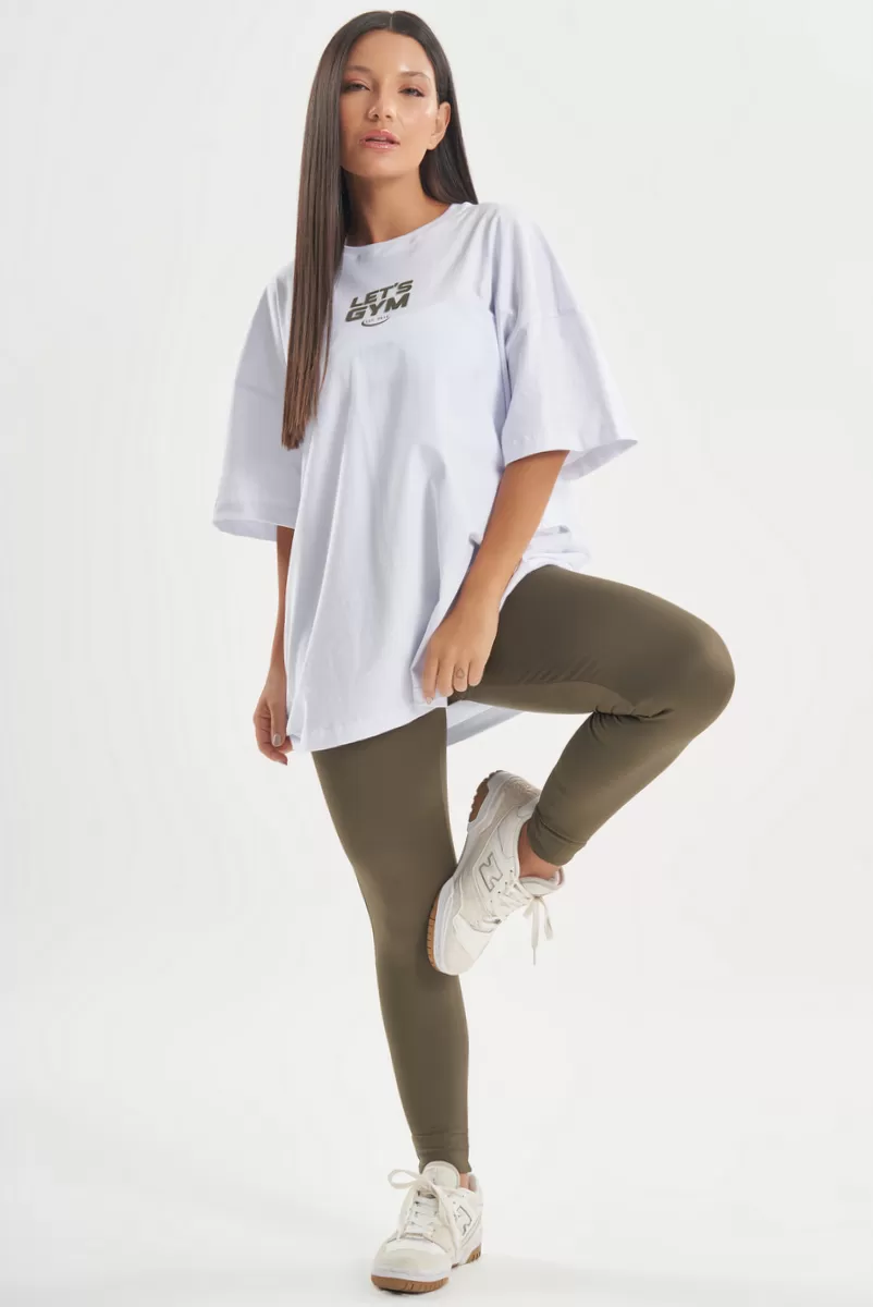 Lets Gym - Camiseta Oversized Line Up Branco - 2753BR