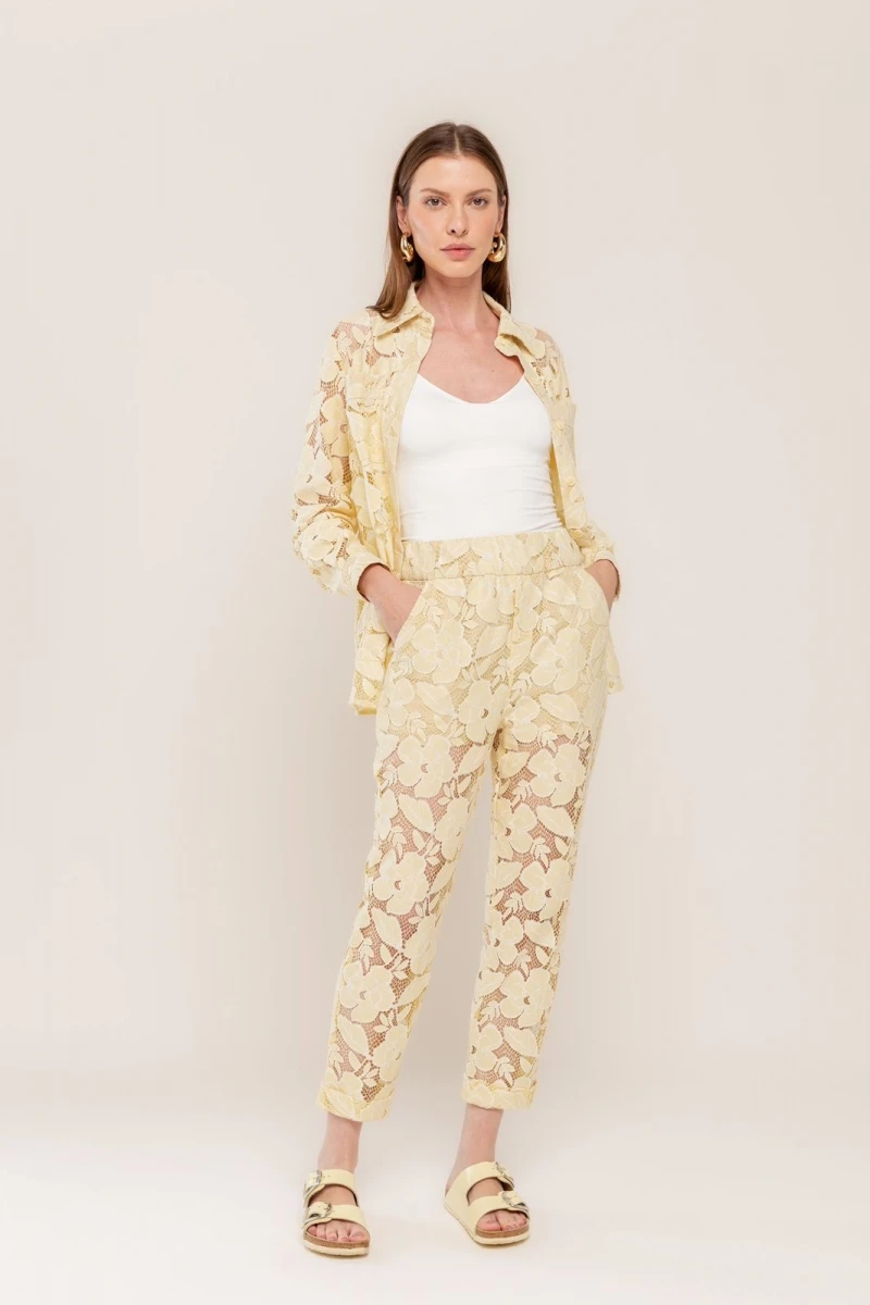 Hidrogênio - CARROT PANTS IN BEIGE ANGELICA LACE - 20481003