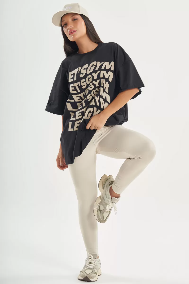 Lets Gym - Camiseta Oversized Presence Preto - 2754PT
