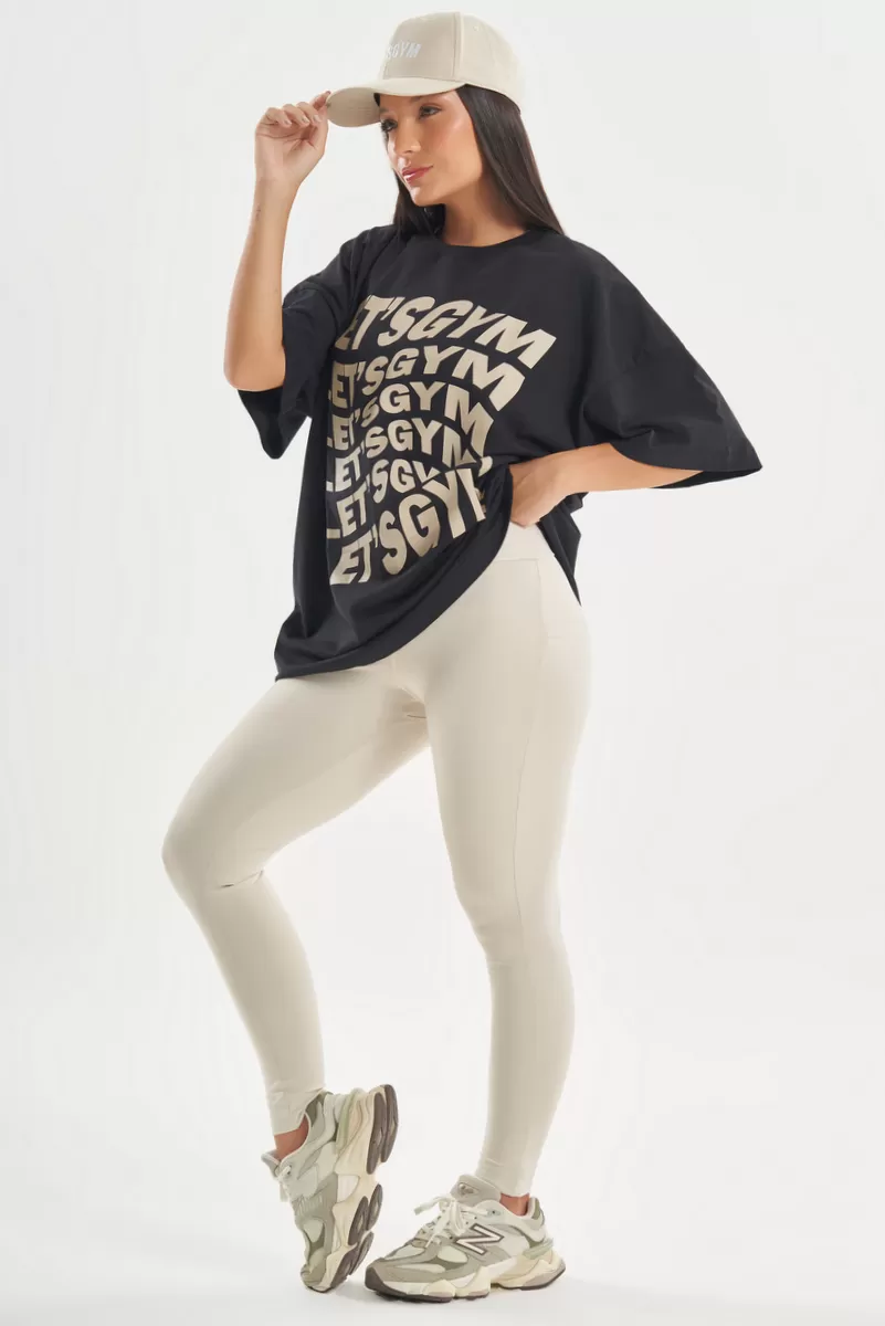 Lets Gym - Camiseta Oversized Presence Preto - 2754PT