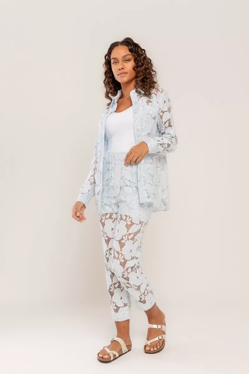 Hidrogênio - CARROT PANTS IN BABY BLUE ANGELICA LACE - 20481111