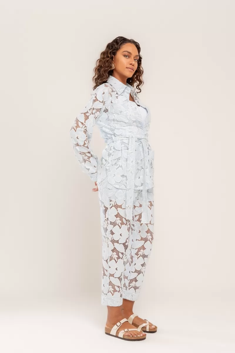 Hidrogênio - CARROT PANTS IN BABY BLUE ANGELICA LACE - 20481111