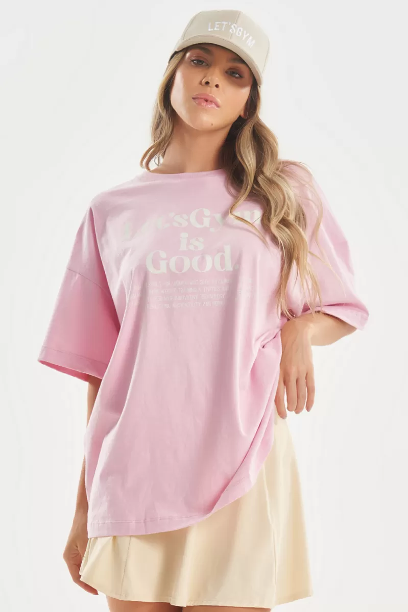 Lets Gym - Camiseta Oversized Minimal Glow Rosa Claro - 2842ROC