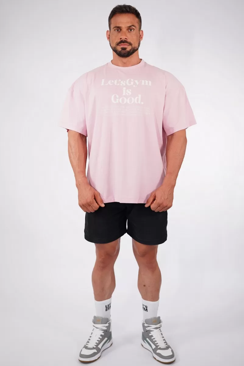 Lets Gym - Camiseta Oversized Minimal Glow Rosa Claro - 2842ROC