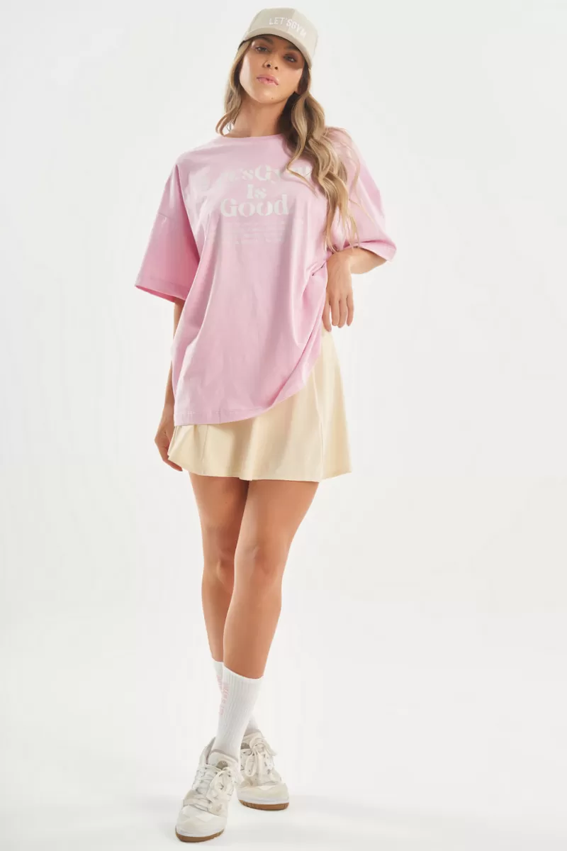 Lets Gym - Camiseta Oversized Minimal Glow Rosa Claro - 2842ROC