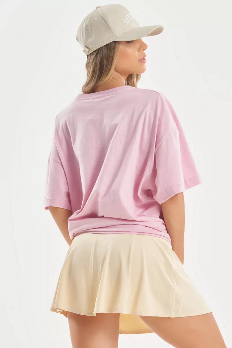Lets Gym - Camiseta Oversized Minimal Glow Rosa Claro - 2842ROC