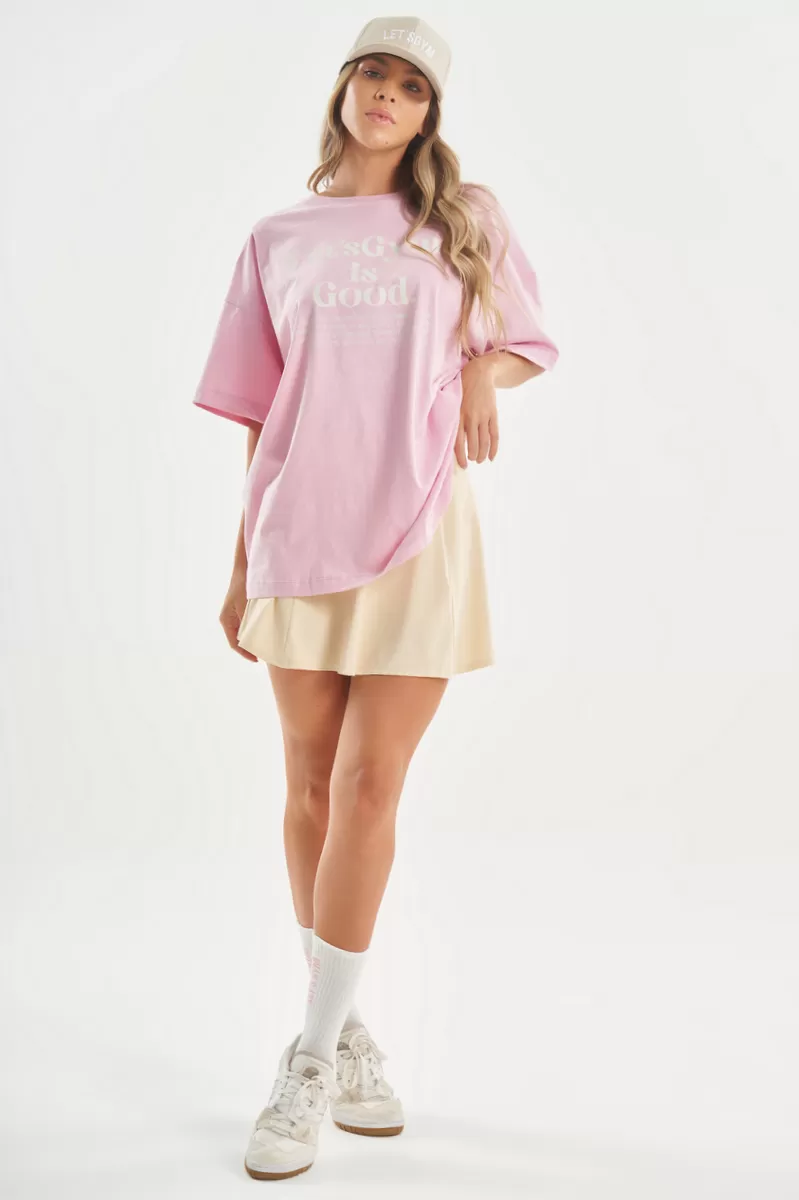Lets Gym - Camiseta Oversized Minimal Glow Rosa Claro - 2842ROC