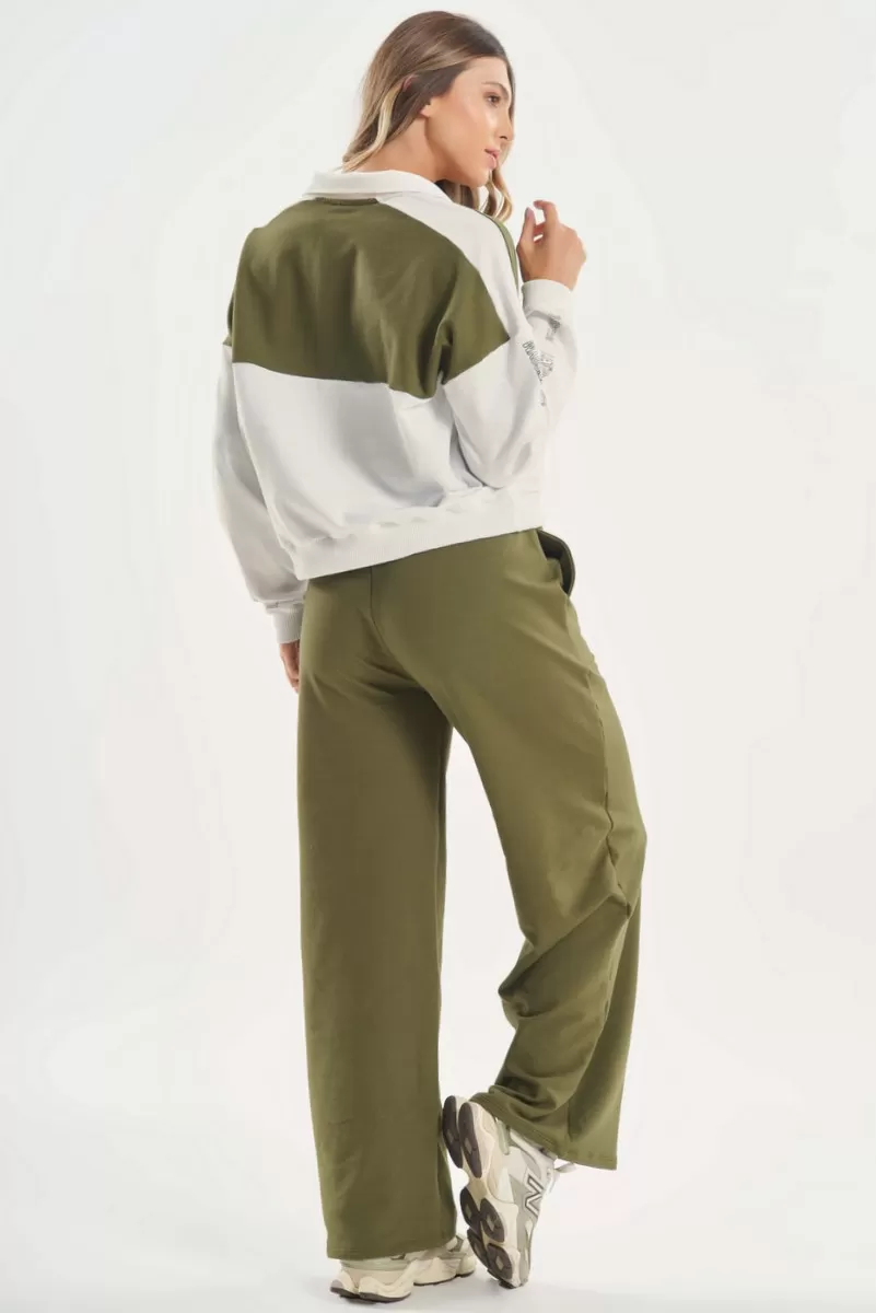 Lets Gym - Calça Pantalona Champions Verde Militar - 2782VDM