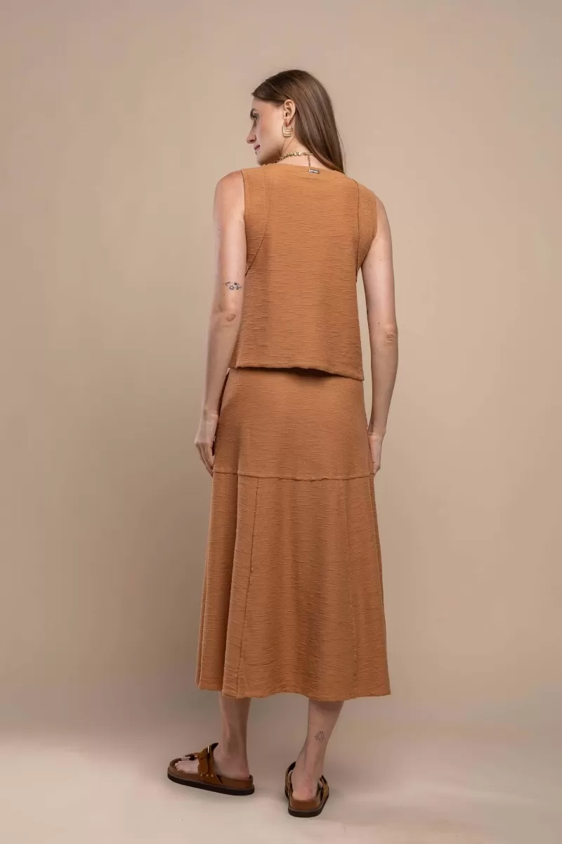 Hidrogênio - REGATA MOLETOM A FIO CAMELO - 19806039