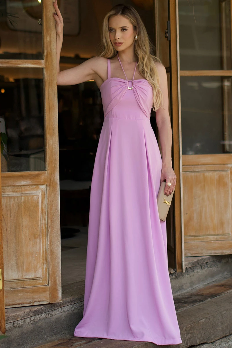 Miss Misses - Ketlyn Long One-Shoulder Dress in Pink - 54577031